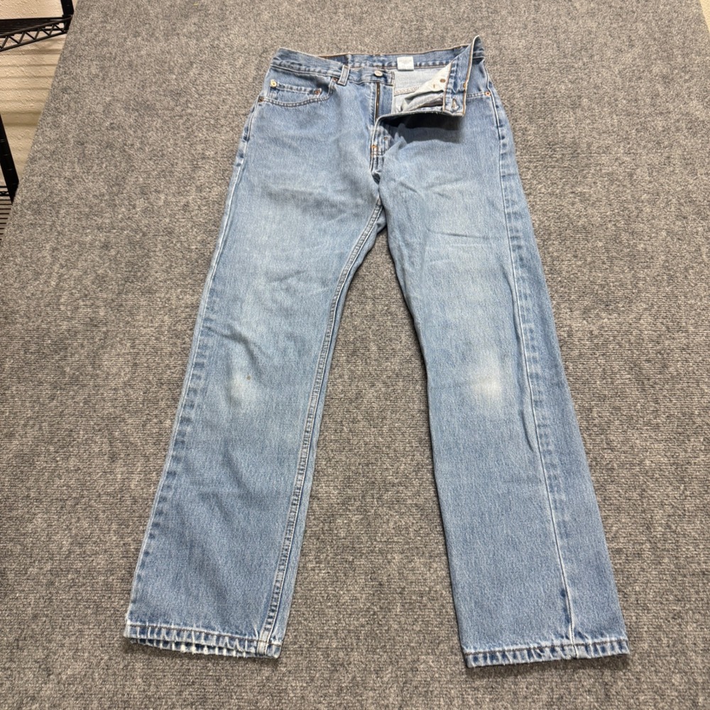 VTG Levis 505 Denim jeans Mens 32x30 Made In USA 90s Relaxed Fit Light Washed